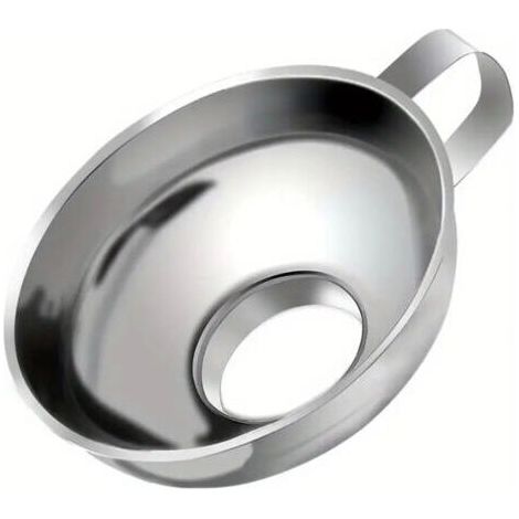 Embudo de acero inoxidable con asa para tarros de boca ancha y estándar, embudo de boca ancha para transferir ingredientes líquidos y secos, fluidos, aceites, (1/4)