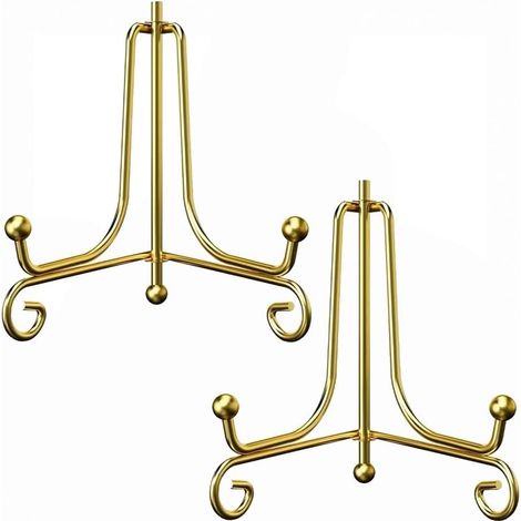 2 chevalets or 6 pouces, supports assiettes, livres, cadres photo, médailles