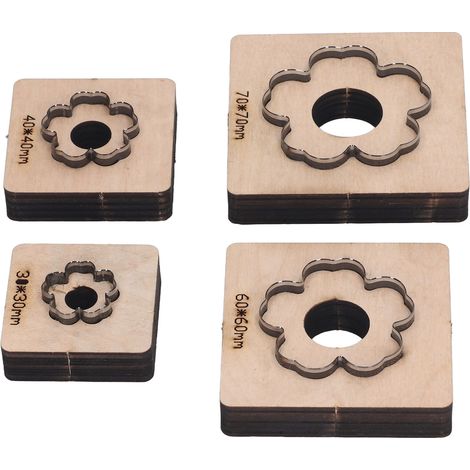 Emporte-Pièce Fleur en Cuir 4 Pièces, Outil de Découpe Précise pour Cuir, Carton, Argile et Pâte Polymère (1/5)