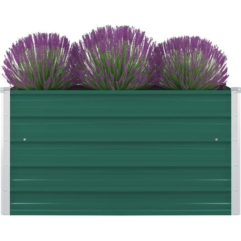 Jardinière 100 x 100 x 45 cm Acier galvanisé Vert (1/5)