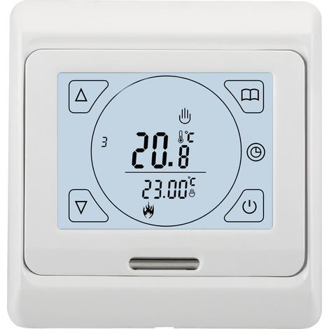 1 Thermostat Chauffage Au Sol, Écran Tactile LCD, Programmation 5+2, Boîtier Rond 60mm, Pour Vanne Electrothermique (1/5)