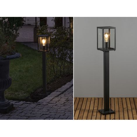 LED Wegeleuchte in Laternenoptik, Stahl Schwarz Höhe 100cm (1/5)