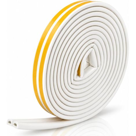 Bande de Joint D-Profil 10m, Joint d’Étanchéité Porte, Adhérence Calfeutreur les Porte Fenetre Isolation, Ruban Mousse Adhésif pour Isolation Phonique (1/5)