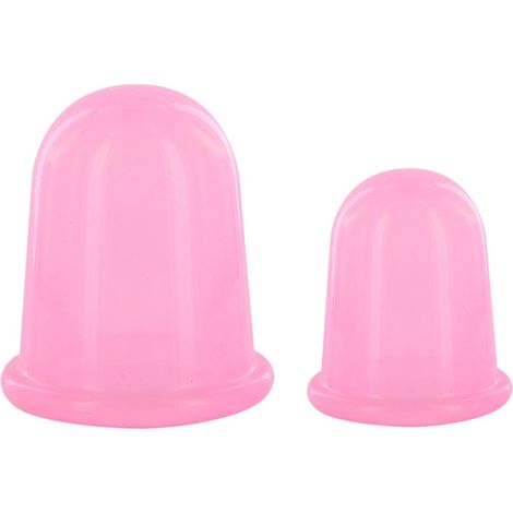 Lot de 2 Ventouses Silicone "Cellulite" 8cm Rose (1/4)