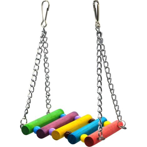 Giocattoli per uccelli, giocattoli da masticare Camiter da 7 pezzi, giocattoli sospesi con campanello, altalene, scale, decorazioni per animali, gabbie per uccelli (1/4)