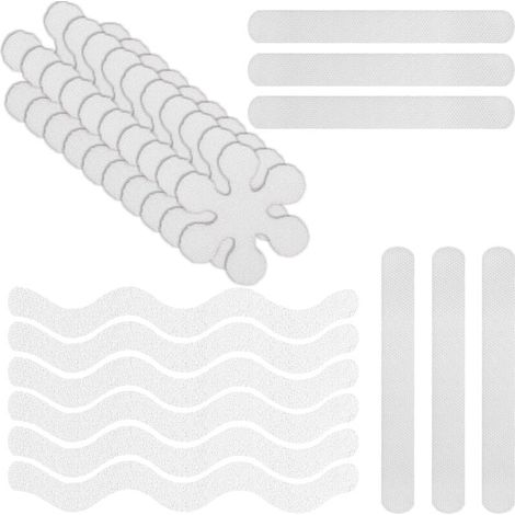 Adesivi antiscivolo per vasche da bagno e docce – Set di 10 disegni floreali, adesivo rinforzato, facili da applicare e resistenti all'acqua.