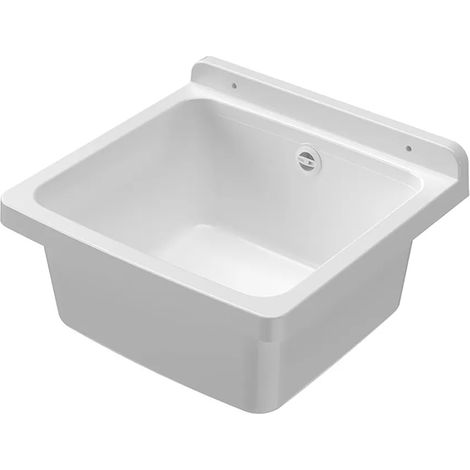 Pilozzo sospeso 40x40 cm in resina bianca con kit di scarico (1/4)