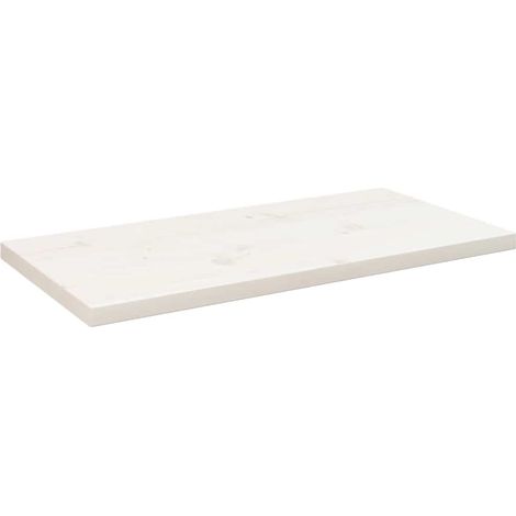 Tischplatte Weiß 80x40x2,5 cm Massivholz Kiefer Rechteckig