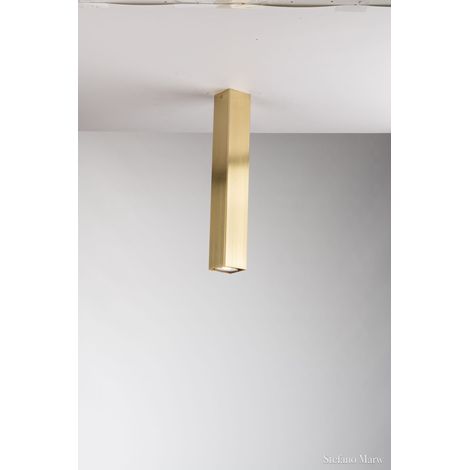 Plafoniera FLUKE quadrata in metallo oro 40 cm.
