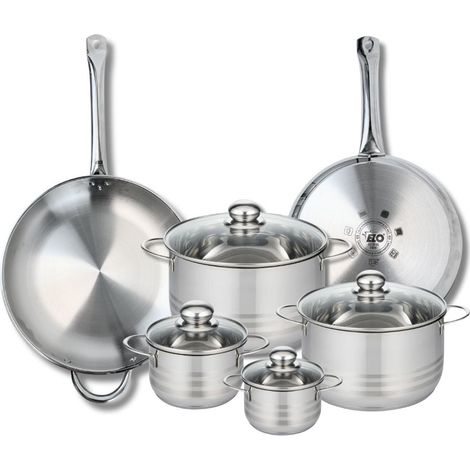 Ensemble de 2 Poêles de cuisson 28 et 32 cm et 4 faitouts 12, 14, 20 et 24 cm Elo Profi Brillant (1/5)