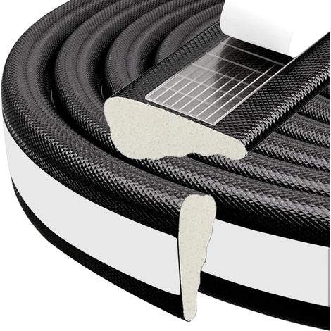 Tira cortavientos de 5 m para ventanas y puertas, tira de sellado para puertas, tira aislante de espuma para ventanas, tira de sellado de espuma autoadhesiva para marcos de puertas, color negro.