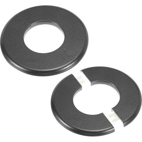 Plaque d'Écussons Auto-Adhésive Ronde en ABS 2.01"/51mm, 2pcs Couverture Murale pour Tuyau d'Eau, Cache Mitigeur Douche Boucles Rosace Robinet Chauffage Plomberie Mural, Gris (1/5)