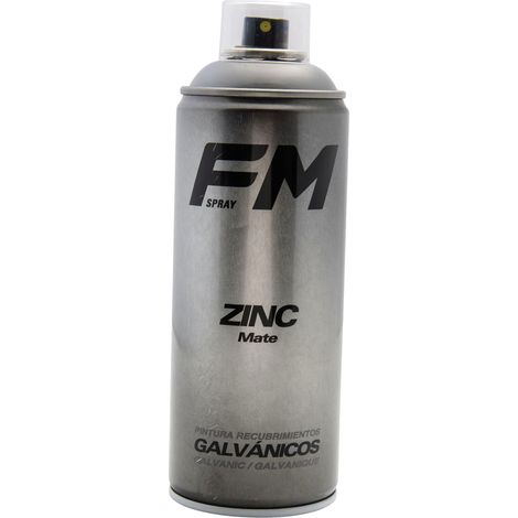 FM pintura spray zinc mate 400ml bote , Pintura en spray zinc mate FM Esmalte acrílico con partículas en disposición de zinc y aluminio Alta protección catódica sobre super (1/4)