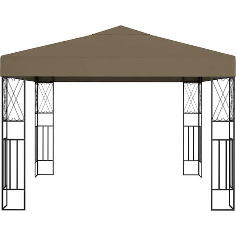 vidaXL Cenador de tela gris taupé 3x3 m (1/2)