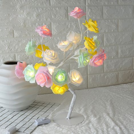(Farbe) LED-Baumlicht, rosa Blume, kleine Baumlampe, Stylinglampe (1/5)
