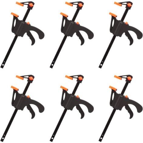 Green Mobility-Lot de 6 Serre-joints en Forme de F, Serre Joint avec Serrage Rapide et Facile, Outils à Main pour Menuiserie, Porte en Bois(4pouces) (1/5)
