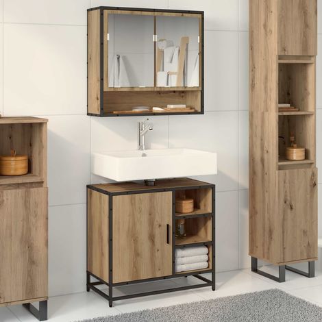 Bathroom Furniture Set 2 pcs Artisan Oak Engineered Wood vidaXL (1/5)