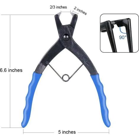 Pince à bec long coudé à 90°, extracteur de segments intérieurs de cylindre robuste, pince à circlips (1/5)