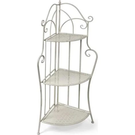 Set 2 scaffali in metallo angolare pieghevoli con 3 ripiani cm 33x33x126h