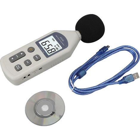 Sonomètre de haute précision, écran LCD, 30 à 130 dBA, détecteur de bruit USB 5 V avec rétroéclairage pour hôpitaux et centres commerciaux (1/5)