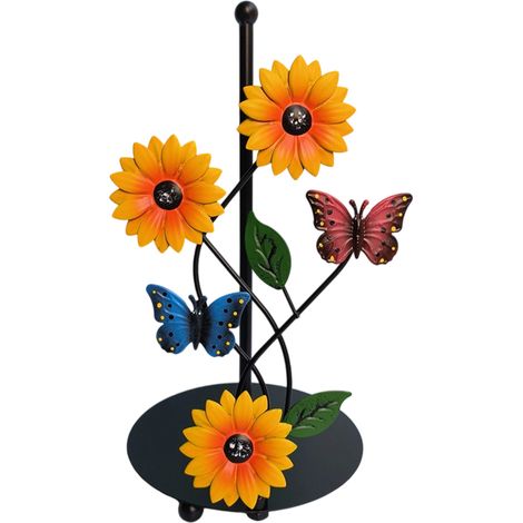 1 Soporte para rollo de papel de cocina, soporte vertical de hierro, diseño de mariposa, estable para cocina, sala de estar y exteriores. (1/5)