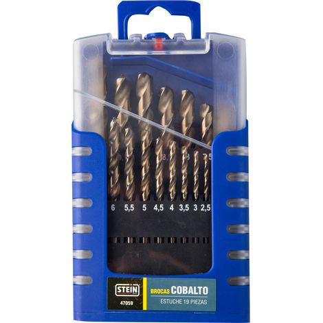 Set punte Stein cobalto da 1 a 10 mm DIN 338 19 pezzi (1/2)