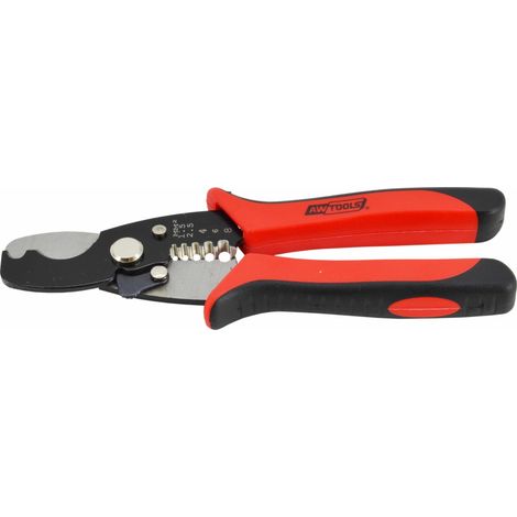 Pinzas para cortar cables y pelar aislamiento Awtools, modelo versátil, ideal para cortar cables y retirar aislamiento, diseño ergonómico, resistentes y de alta precisión (1/3)