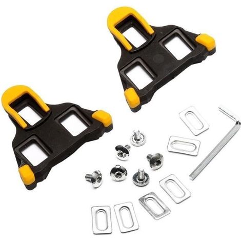 Pédales de vélo - Shimano - SM-SH11 SPD-SL - Cales autobloquantes - Jaunes - Faciles à monter