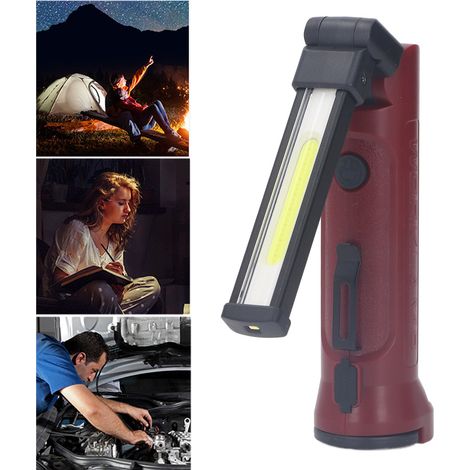 LED-Arbeitsleuchte, wiederaufladbare tragbare Taschenlampe, magnetische Handarbeitsleuchte, Kfz-Inspektionsleuchte für den Außenbereich mit Haken, Camping- und Wanderleuchte, Notleuchte. (1/5)