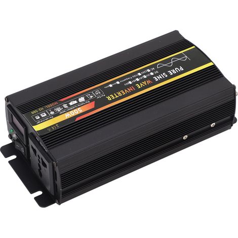 Onduleur HZ-500 500W à onde sinusoïdale pure, convertisseur 24V vers 220V avec écran LED, prise universelle, chargeur voiture et pinces de batterie, pour camping-car et usage domestique (1/5)