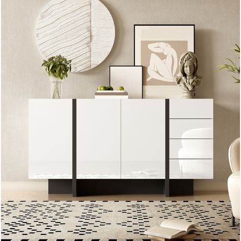 Sideboard Schrank Aufbewahrung 150 cm mit 4 Schubladen OKMYHOME (1/5)