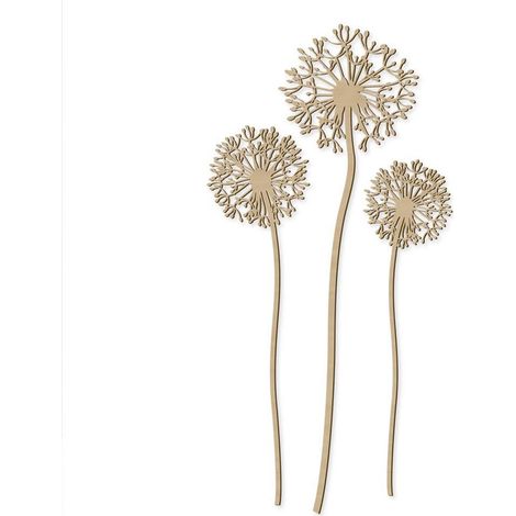 Décoration murale pissenlits en bois 80 cm