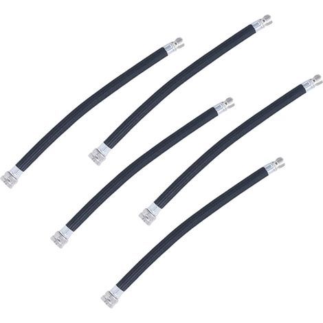 Tuyau de Pompe à Vélo Noir 5 Pièces – Tube D'extension Flexible en Alliage, Raccord Étanche pour Gonfleur Pneumatique, Accessoire pour Rallonge Valve Pneu et Pompe Électrique Vélo (1/5)