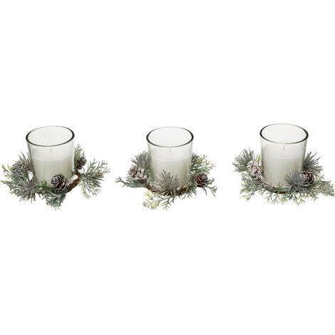 Centre de table Lot de 3 Bougies parfumée avec déco de Noël 180 G - Feeric Christmas (1/2)