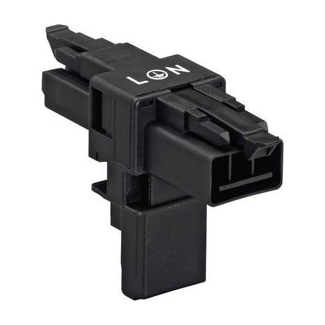 WAGO Connettore di distribuzione tipo T Spina di rete - Presa di rete, Presa di rete Tot poli: 2 + PE Nero 1 pz.