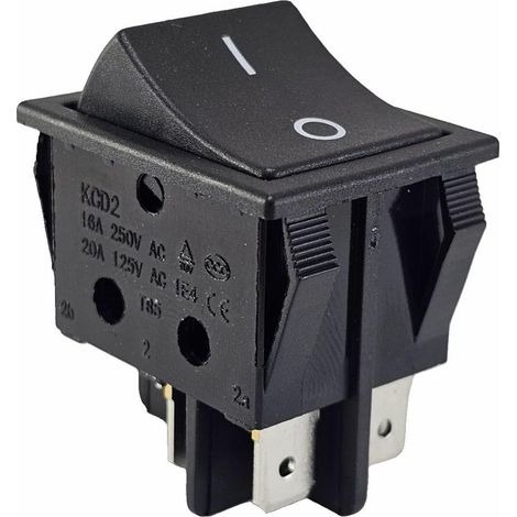 1 Interrupteur à bascule 4 broches OFF/ON Nylon 66 16A 250V pour tondeuse à gazon appareil électrique