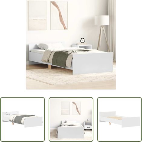 Weiß Bett - Bettgestell Weiß 90x200 cm Holzwerkstoff (1/5)