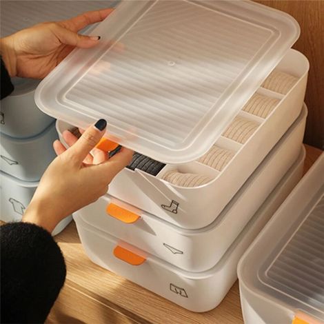 Organisateur de sous-vêtements pliable, séparateur de garde-robe, boîte de rangement pour chaussettes, shorts et soutiens-gorge, tiroirs, C (1/5)