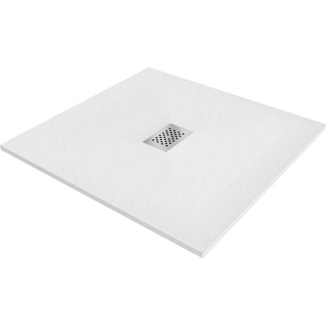 Baignoire Mexen Hugo carrée SMC 100 x 100 cm, blanche, cache inox - 42101010-X (1/5)