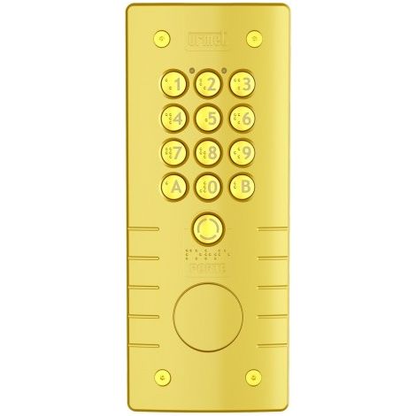 Clavier à code percage T25 zamac champagne - 12 touches et bouton porte URMET CE20ZC54