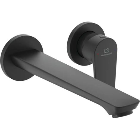 Ideal Standard Grifo de lavabo de pared Cerafine O Salida 224mm Silk Black, BD133XG