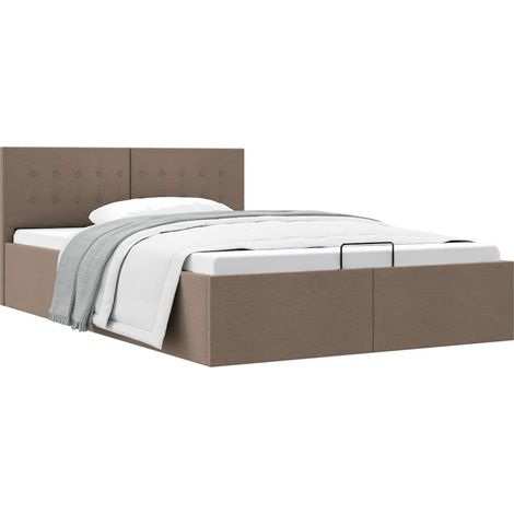 Maison Exclusive - Stauraumbett Hydraulisch Taupe Stoff 120×200 c