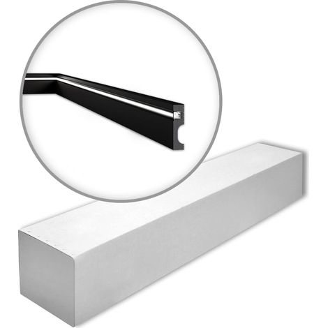 NMC IL11 BLACK-box WALLSTYL Noel Marquet 1 Karton SET mit 13 Sockelleisten Stuckleisten Modern bereits lackiert schwarz 26 m