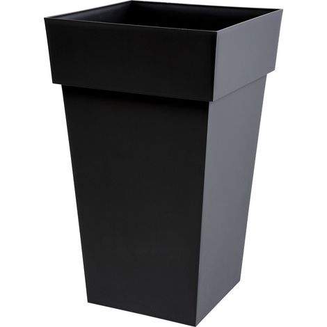 Pot haut et carré gamme esprit toscane anthracite 62 litres - EDA