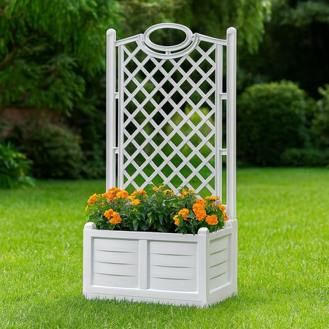 Blumenkasten mit Sprossenwand 80 cm - Farbe Wei