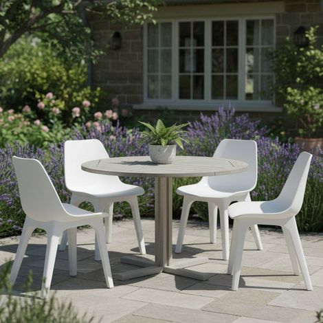 Montivilla Gartenstuhl, 4 Stühle, Tragkraft 120 kg, Made in Italy, Sitzfarbe Weiß, Weiß (1/4)