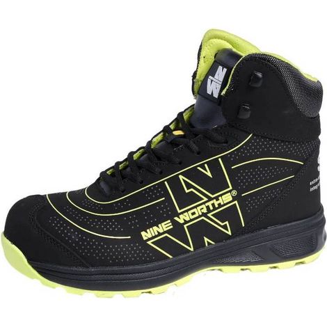 Chaussures de Sécurité Montantes Strike - Taille 48 - Noir/Jaune Fluo - Protection et Confort - D-Work