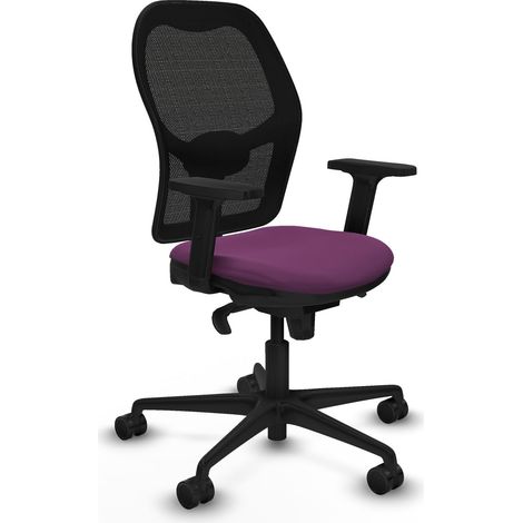 Jorquera sincro malla negra similpiel morado brazos 2D base nailon  ruedas 65mm nailon (1/5)