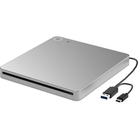 Lecteur/graveur Blu-ray/DVD externe 3D, lecteur/graveur CD/DVD ultra-mince à fente USB 3.0 et Type-C