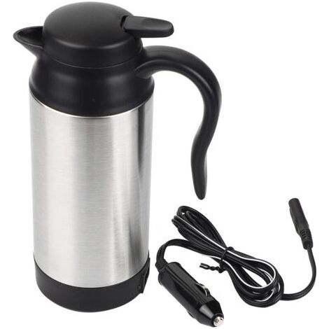 HOXILEELEO - Bouilloire électrique de voiture en acier inoxydable 750 ml pour café, thé et eau chaude, 12 V, tasse isotherme (1/4)